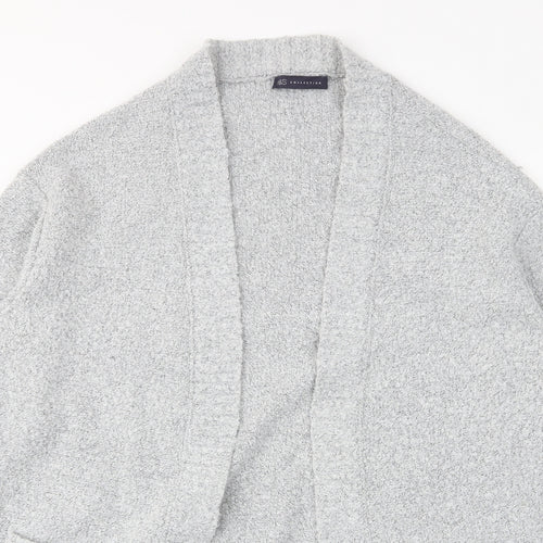 Marks and Spencer Womens Grey V-Neck Acrylic Cardigan Jumper Size M - Pockets, Open