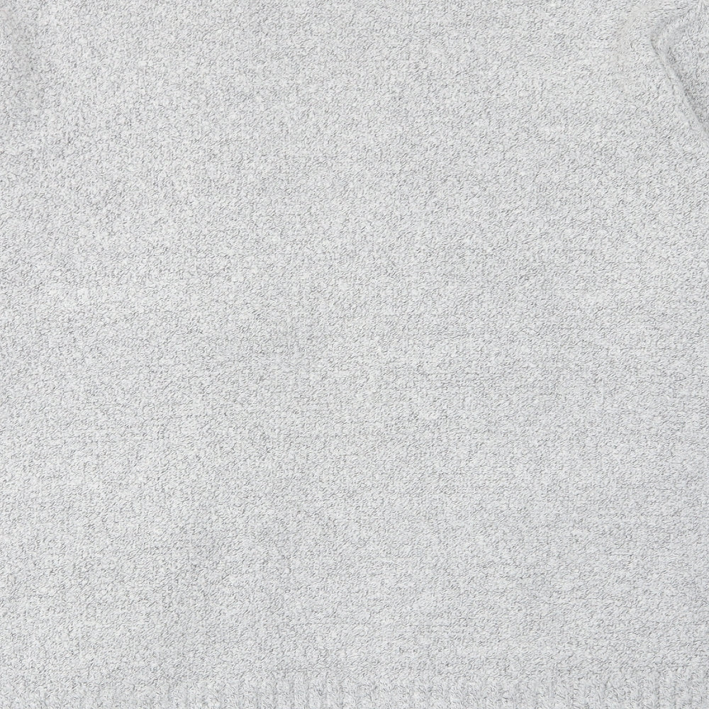 Marks and Spencer Womens Grey V-Neck Acrylic Cardigan Jumper Size M - Pockets, Open