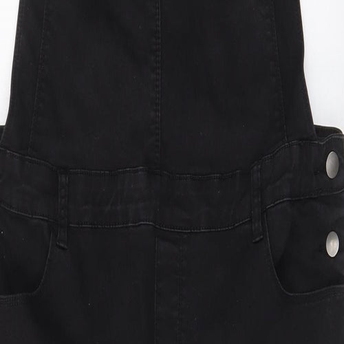 Denim & Co. Womens Black Cotton Dungaree One-Piece Size 20 L28 in Button - Pockets, Buckles
