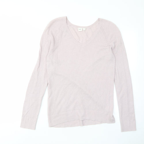 Gap Womens Pink Crew Neck Cotton Pullover Jumper Size S