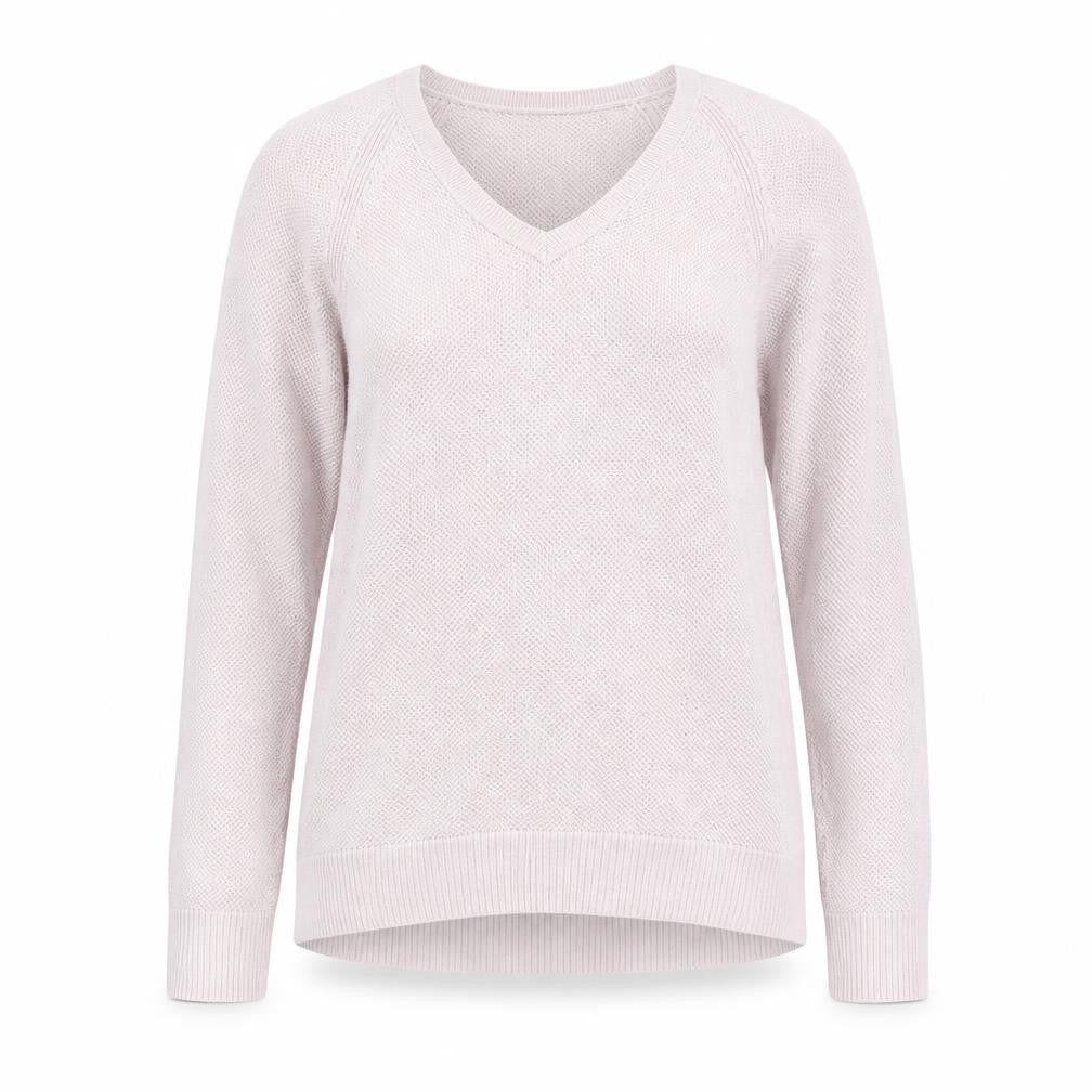 Front view of Gap women’s pink crew neck cotton jumper, size S