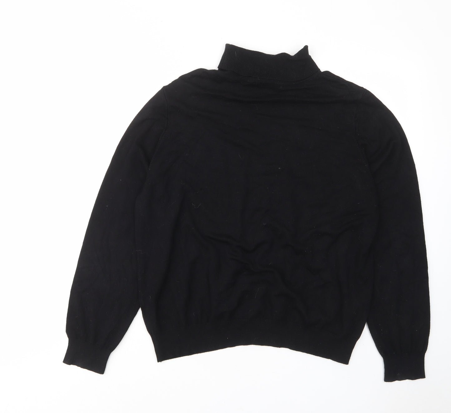 Marks and Spencer Womens Black Roll Neck Viscose Pullover Jumper Size 20