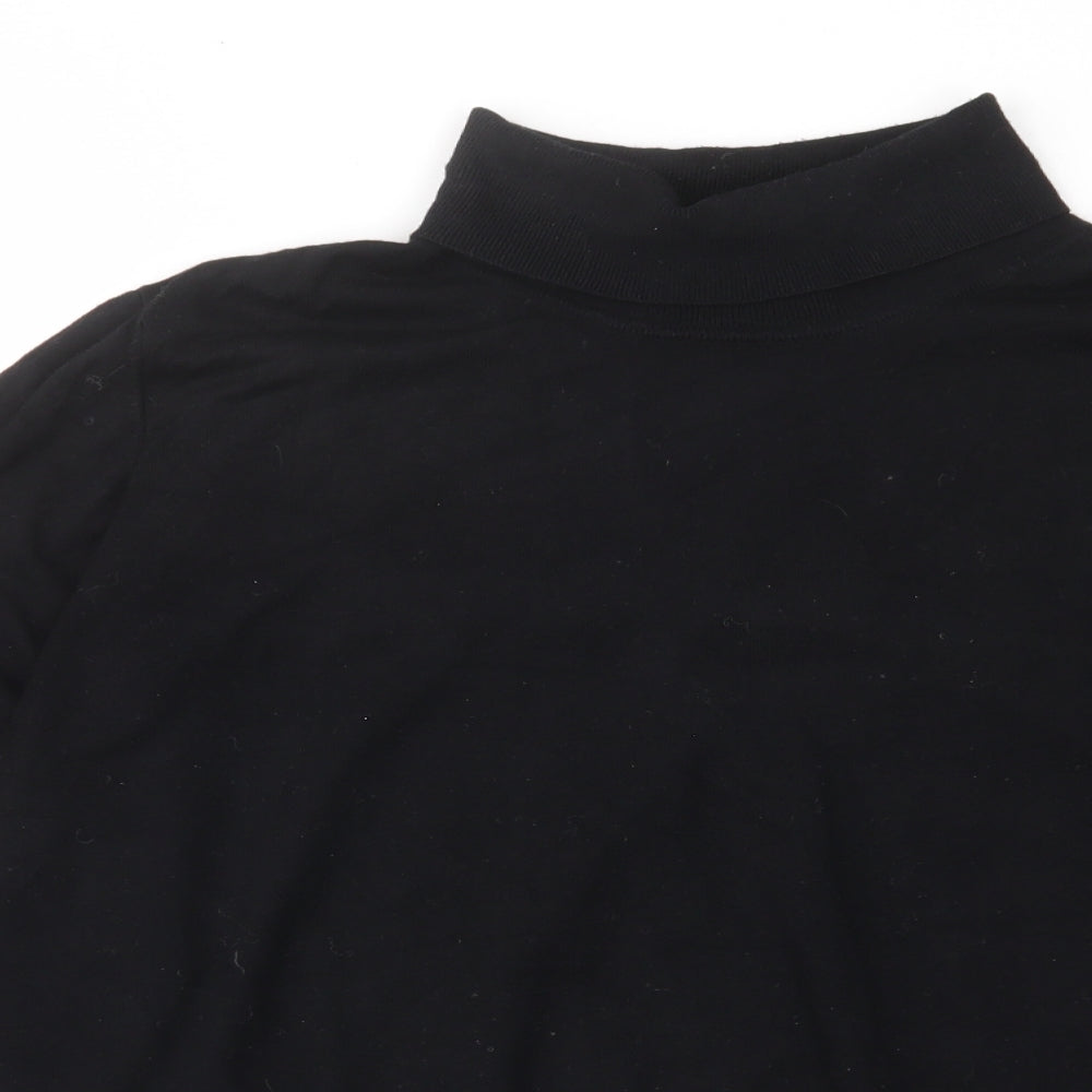 Marks and Spencer Womens Black Roll Neck Viscose Pullover Jumper Size 20