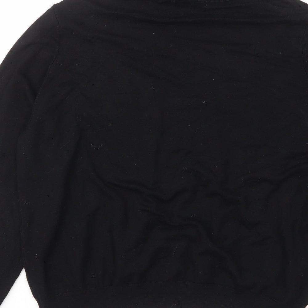 Marks and Spencer Womens Black Roll Neck Viscose Pullover Jumper Size 20