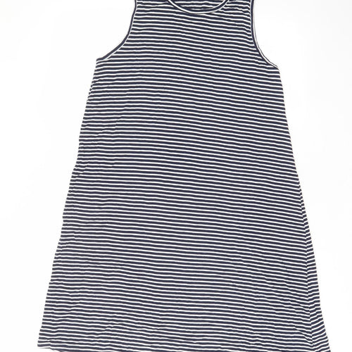 Gap Womens Blue Striped Viscose A-Line Size S Crew Neck Pullover - Stretch