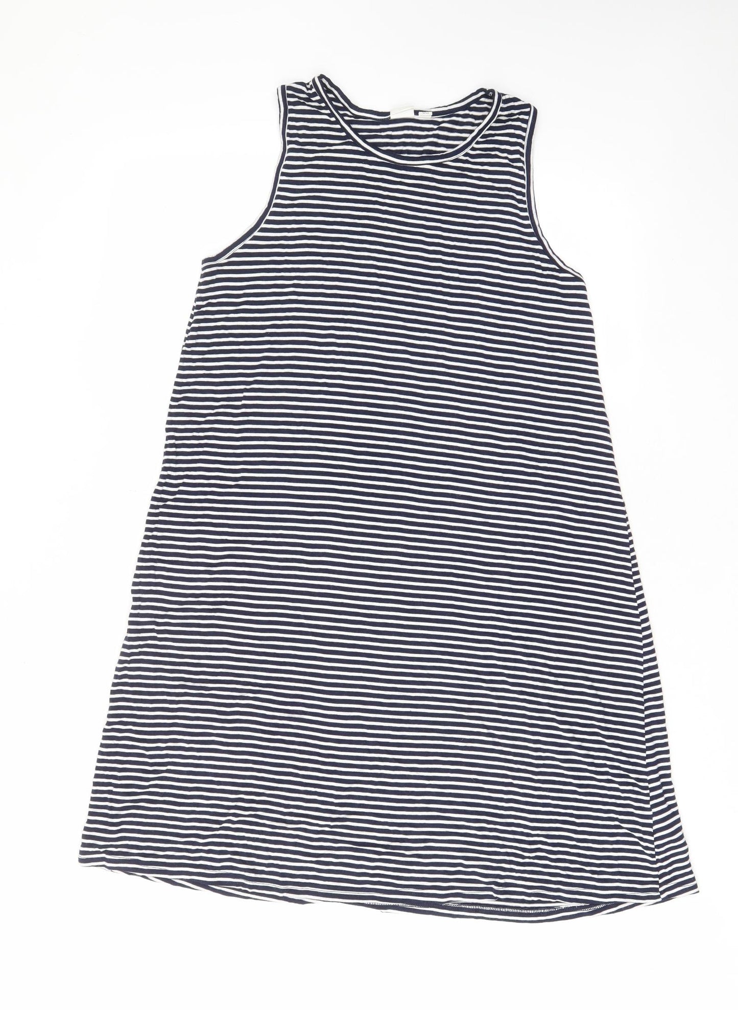 Gap Womens Blue Striped Viscose A-Line Size S Crew Neck Pullover - Stretch