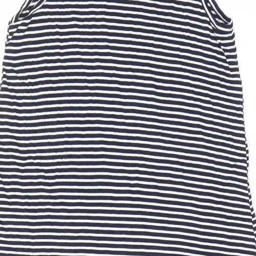 Gap Womens Blue Striped Viscose A-Line Size S Crew Neck Pullover - Stretch