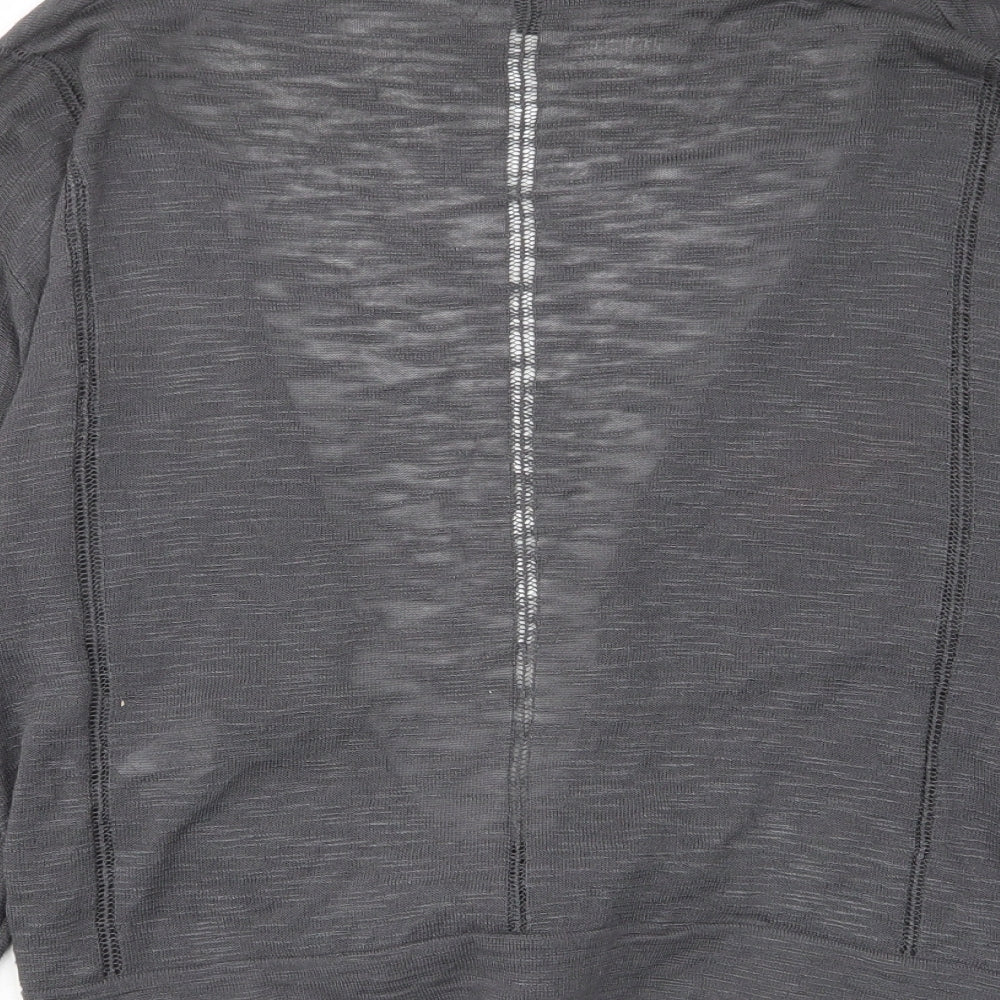 NEXT Womens Grey V-Neck Viscose Cardigan Jumper Size M - Tie Front