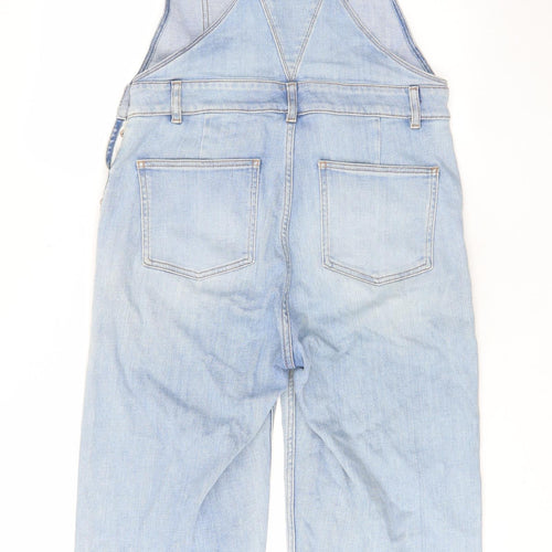 Fat Face Womens Blue Cotton Dungaree One-Piece Size 12 L23 in Button - Pockets, Buckle