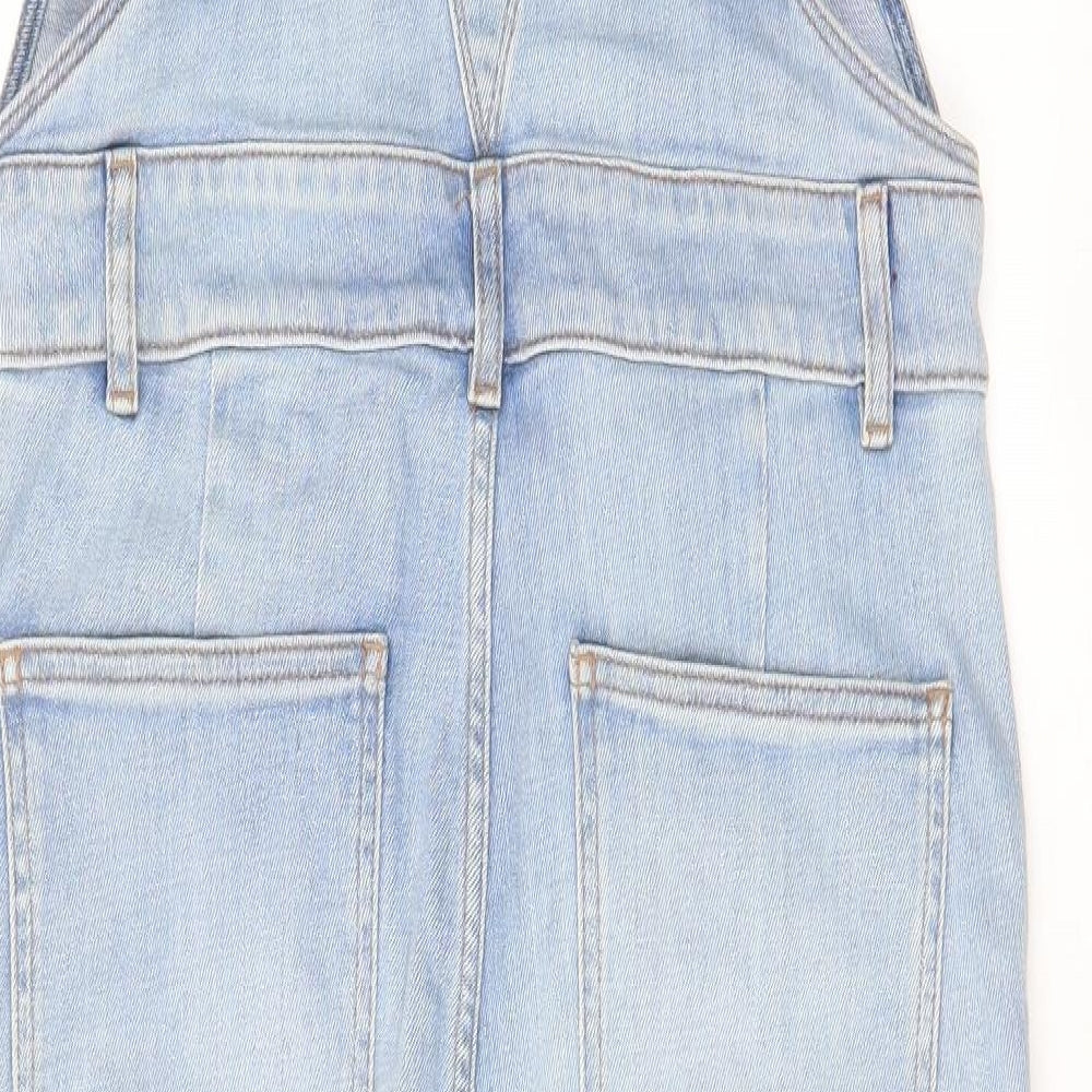 Fat Face Womens Blue Cotton Dungaree One-Piece Size 12 L23 in Button - Pockets, Buckle