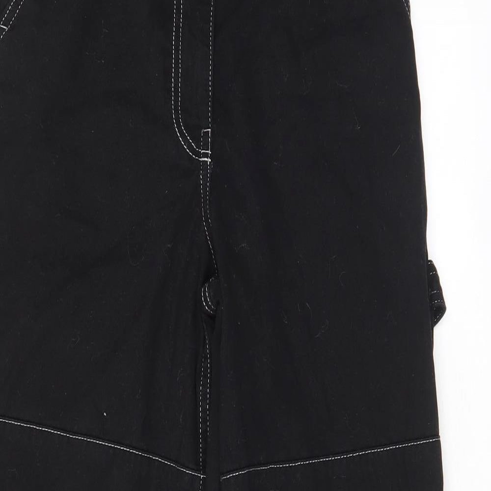 Topshop Womens Black Cotton Cargo Trousers Size 8 L27 in Regular Zip - Pockets, Belt Loops
