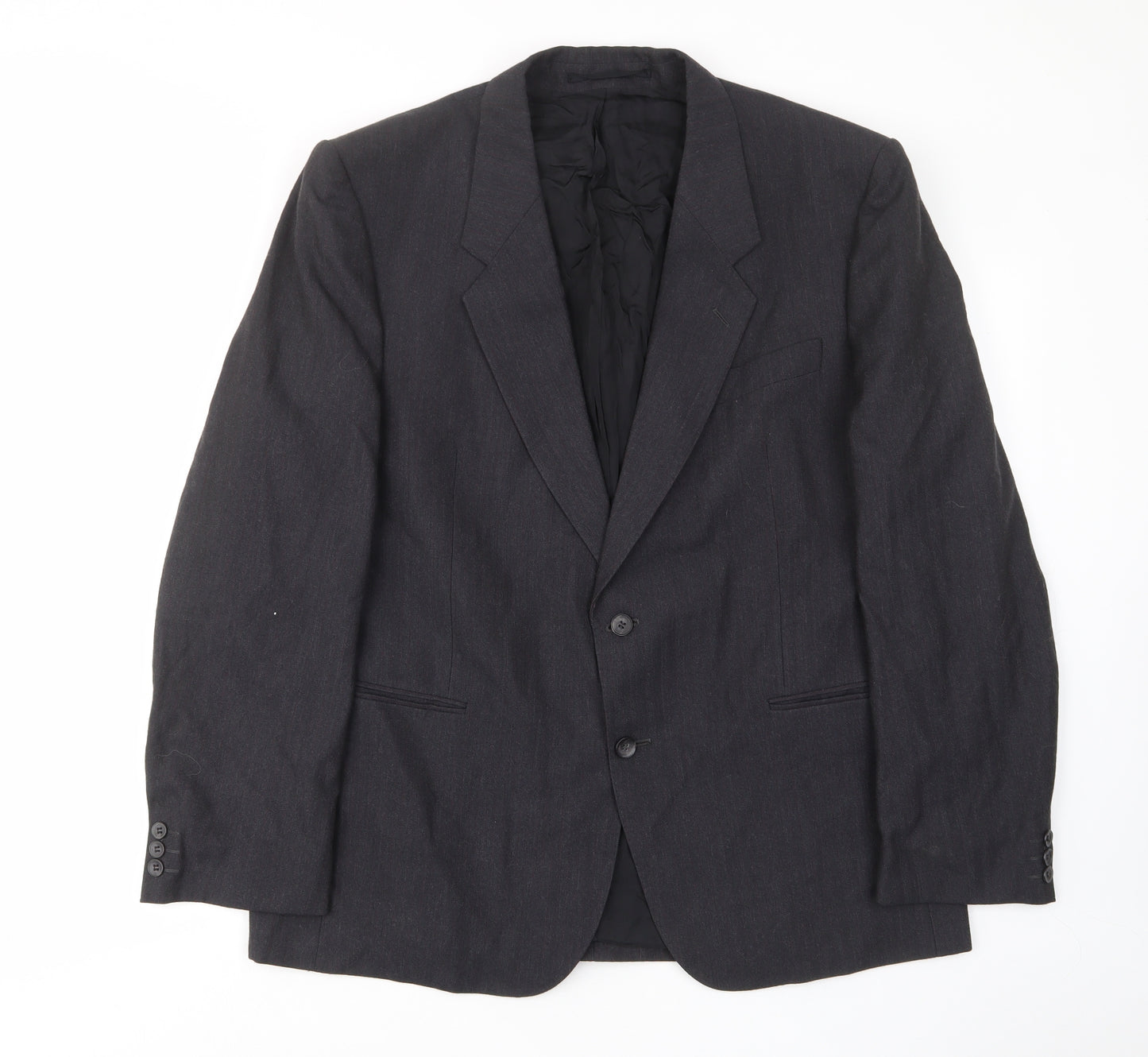 Cooper Mckenzie Mens Grey Striped Wool Jacket Suit Jacket Size 44 Regular - Inside pockets