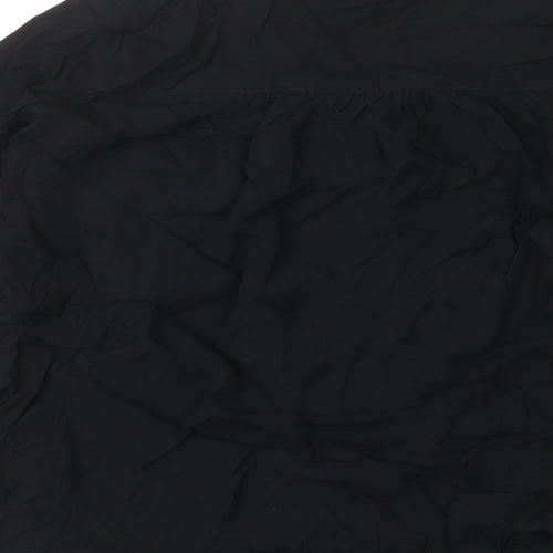 Marks and Spencer Womens Black Viscose Basic T-Shirt Size 12 V-Neck