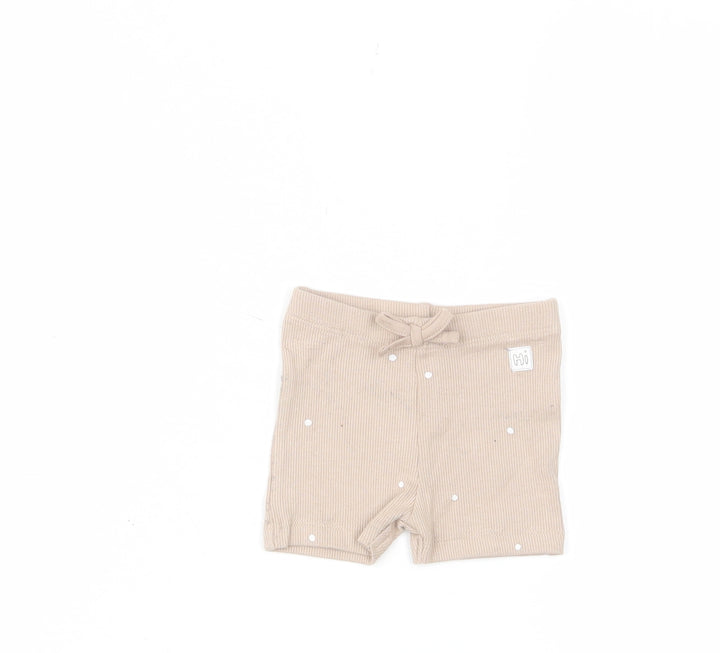Marks and Spencer Baby Beige Polka Dot Cotton Cropped Trousers Size 0-3 Months Pullover - Embroided, Up to 1 Month