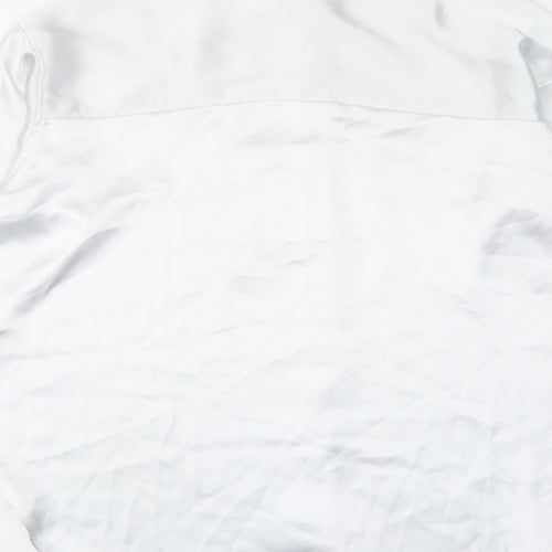 H&M Womens White Polyester Basic Button-Up Size XS Collared