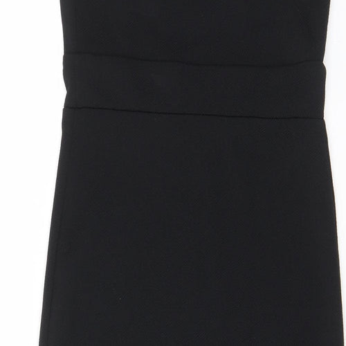 New Look Womens Black Polyester Bodycon Size 12 V-Neck Pullover - Lace