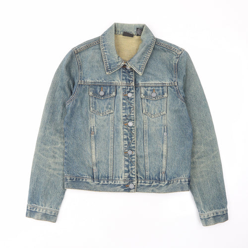 New York & Company Womens Blue Jacket Size S Button - Pockets