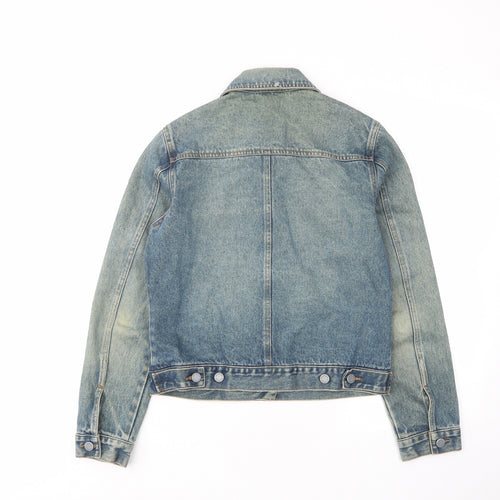 New York & Company Womens Blue Jacket Size S Button - Pockets