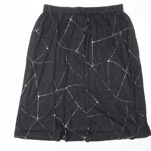 Eric Hill Womens Grey Geometric Polyester A-Line Skirt Size 22 - Elastic waist