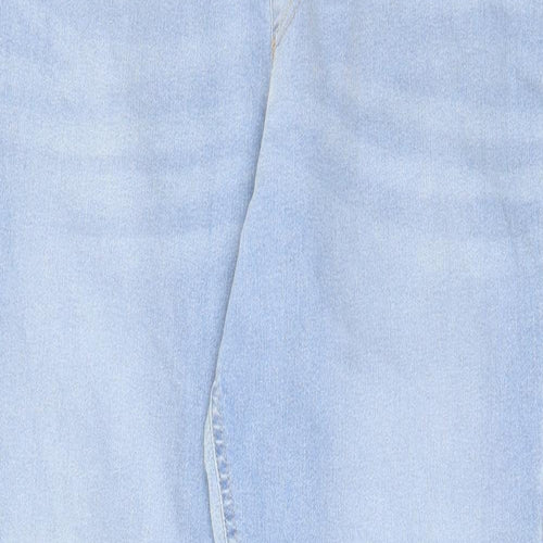Marks and Spencer Womens Blue Cotton Skinny Jeans Size 18 L29 in Regular - Elastic waist