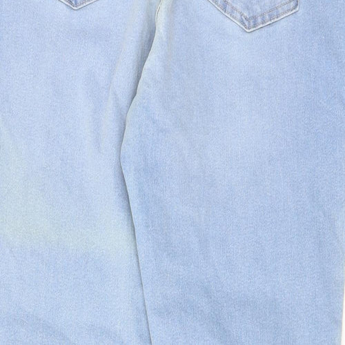 Marks and Spencer Womens Blue Cotton Skinny Jeans Size 18 L29 in Regular - Elastic waist