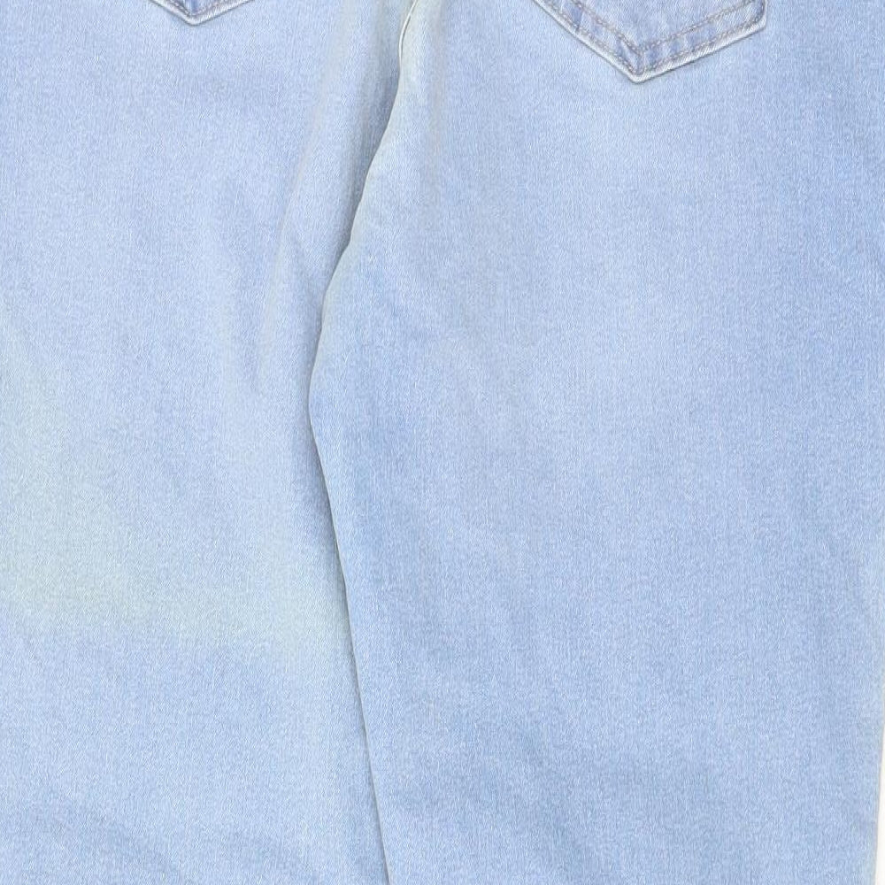 Marks and Spencer Womens Blue Cotton Skinny Jeans Size 18 L29 in Regular - Elastic waist