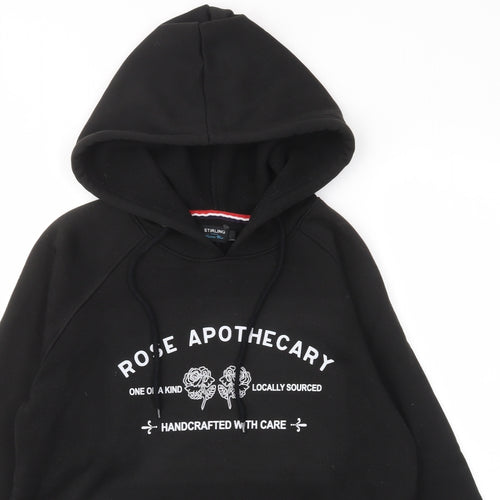Stirling Mens Black Polyester Pullover Hoodie Size L - Rose Apothecary