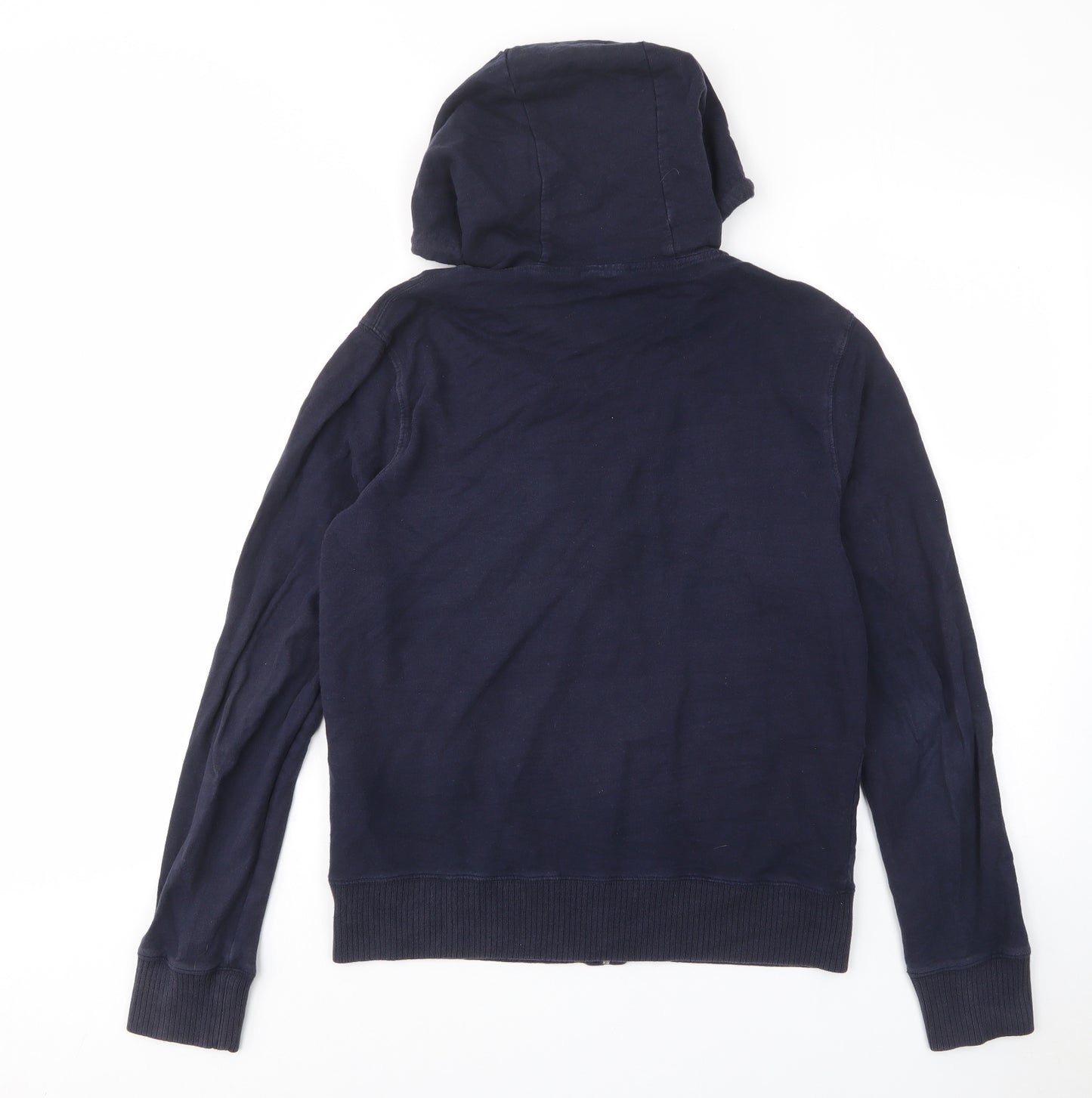 Schott NYC Womens Blue Cotton Full Zip Hoodie Size M Zip - Logo, Embroided, Pockets