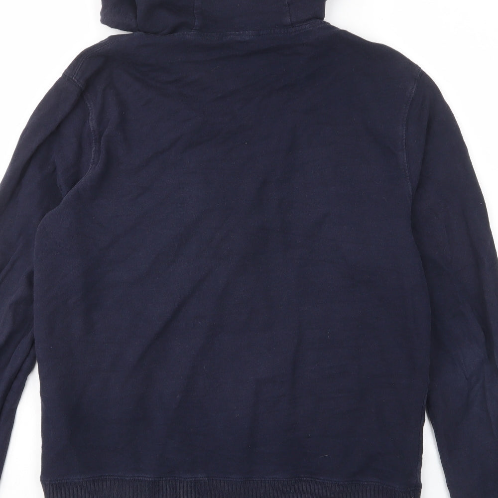 Schott NYC Womens Blue Cotton Full Zip Hoodie Size M Zip - Logo, Embroided, Pockets