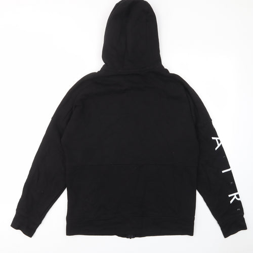 Nike Mens Black Cotton Full Zip Hoodie Size L - Pockets, Logo