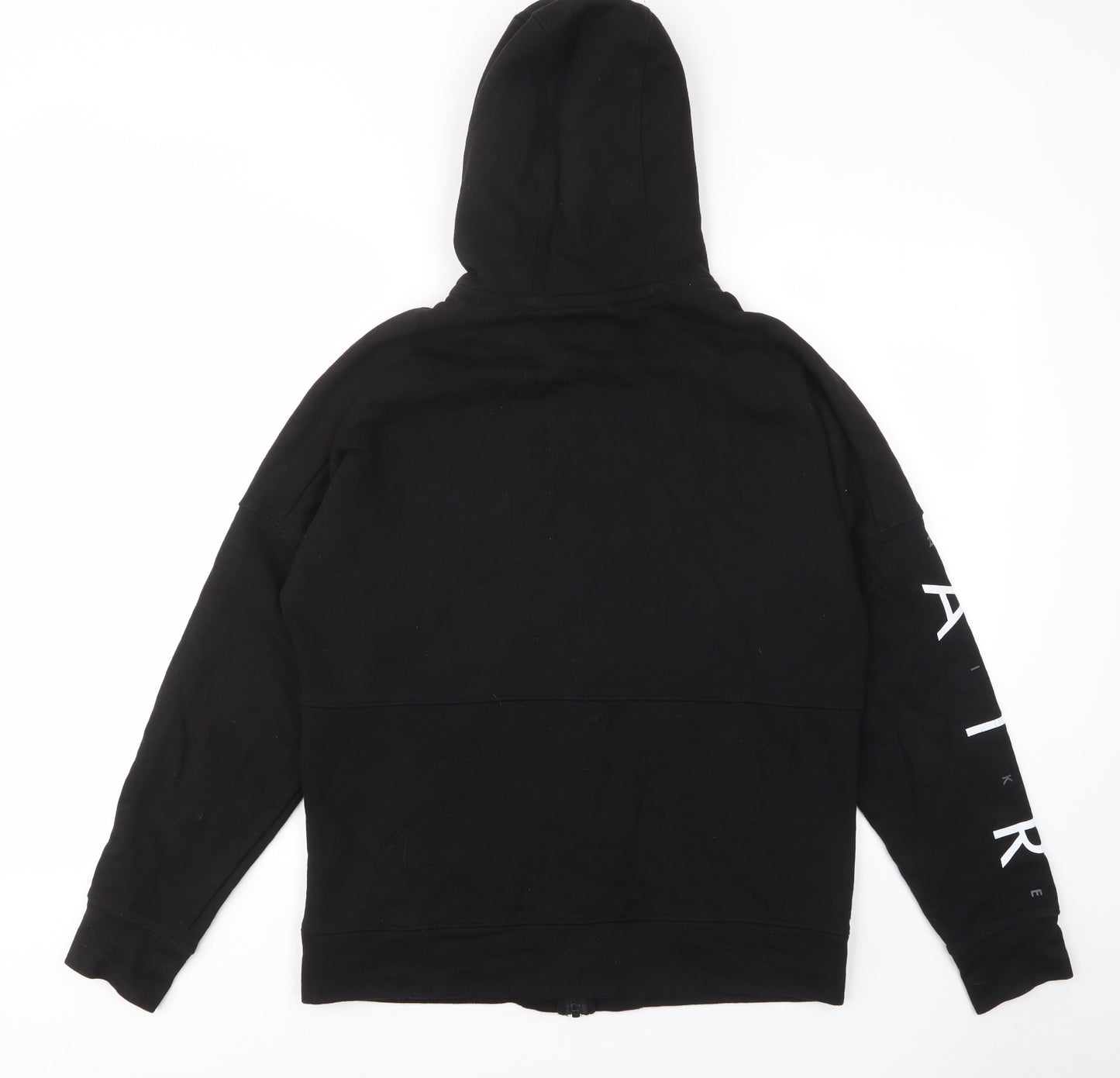 Nike Mens Black Cotton Full Zip Hoodie Size L - Pockets, Logo