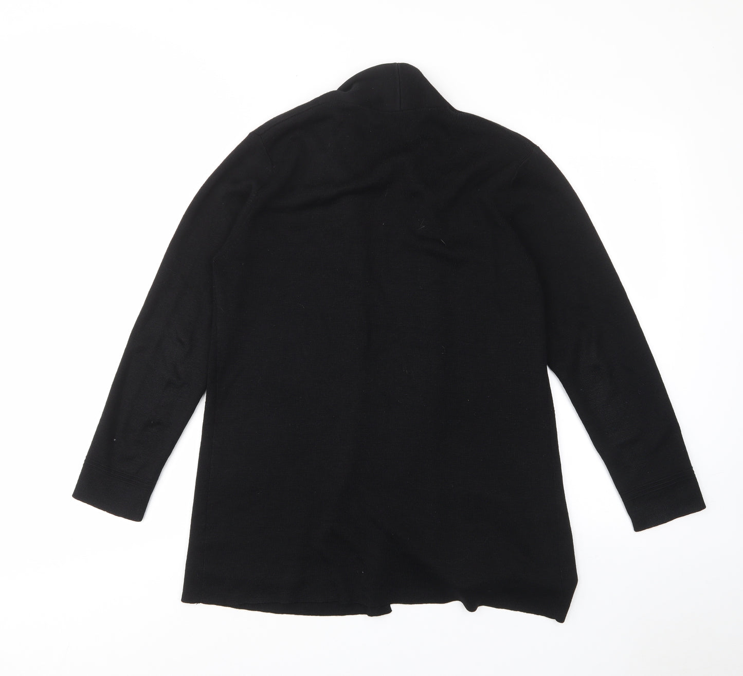 Debenhams Womens Black V-Neck Acrylic Cardigan Jumper Size 12 - Open, Pockets