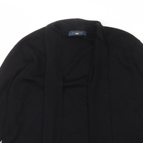 Debenhams Womens Black V-Neck Acrylic Cardigan Jumper Size 12 - Open, Pockets