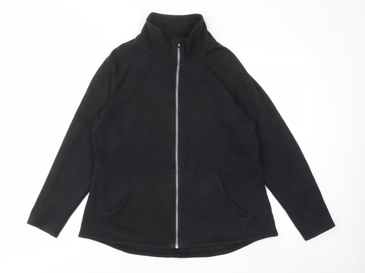 Skechers Womens Black Polyester Pullover Sweatshirt Size L Zip - Pockets