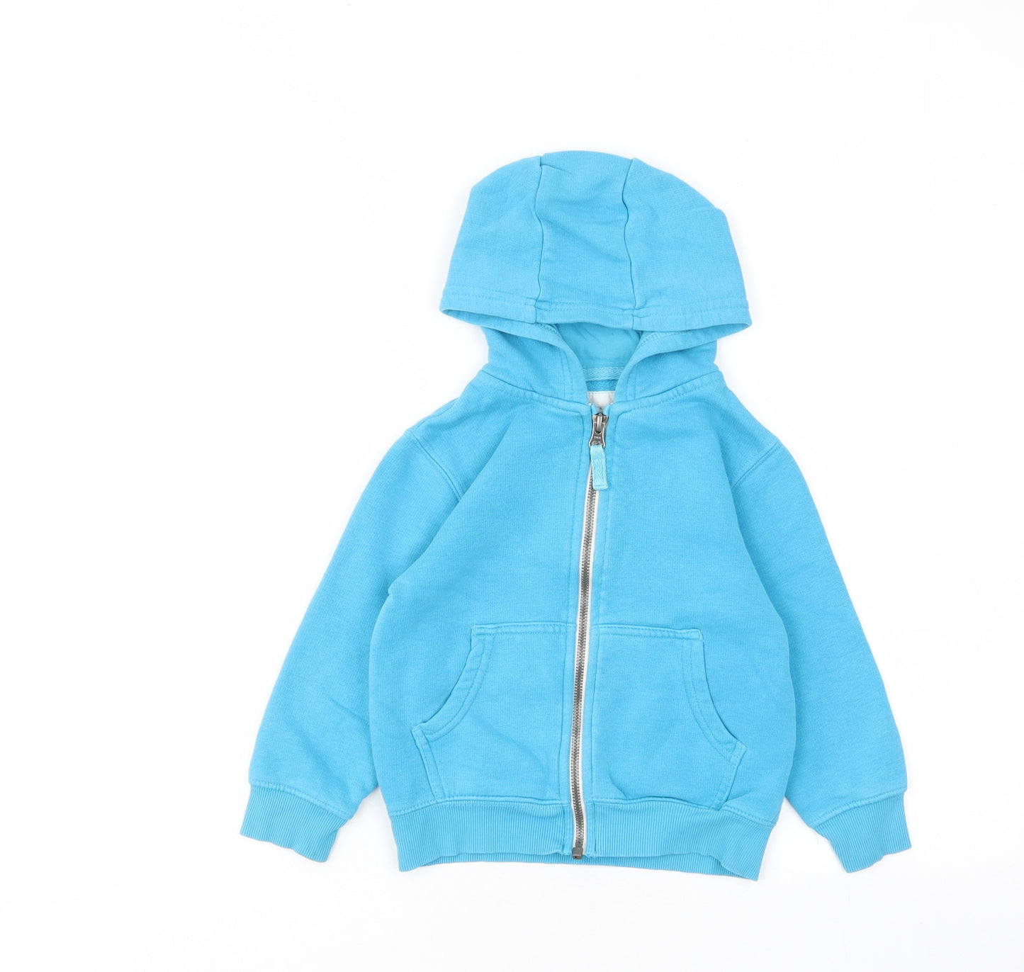 NEXT Boys Blue Cotton Full Zip Hoodie Size 2-3 Years Zip - Pockets