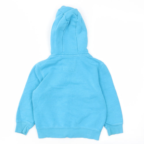 NEXT Boys Blue Cotton Full Zip Hoodie Size 2-3 Years Zip - Pockets