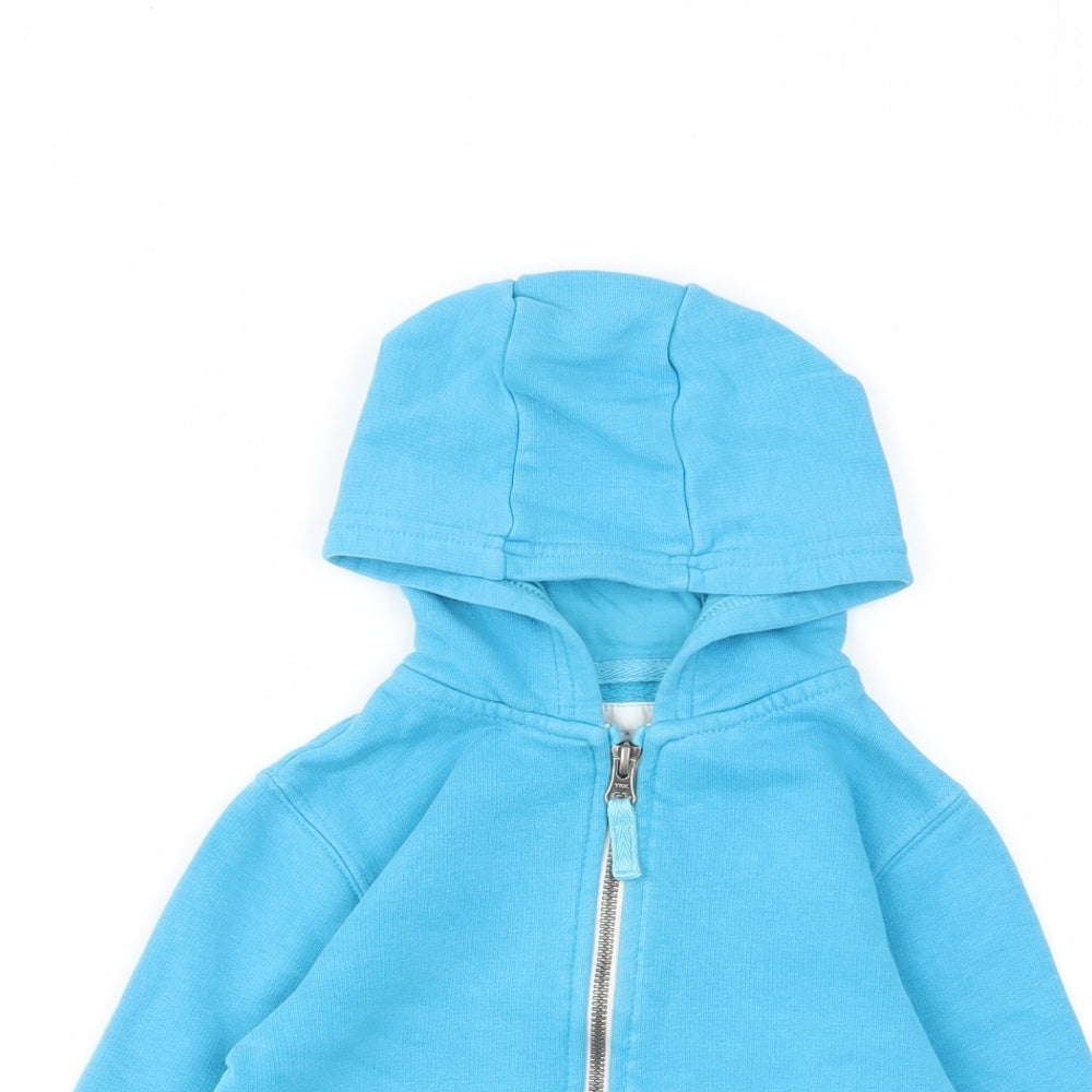 NEXT Boys Blue Cotton Full Zip Hoodie Size 2-3 Years Zip - Pockets