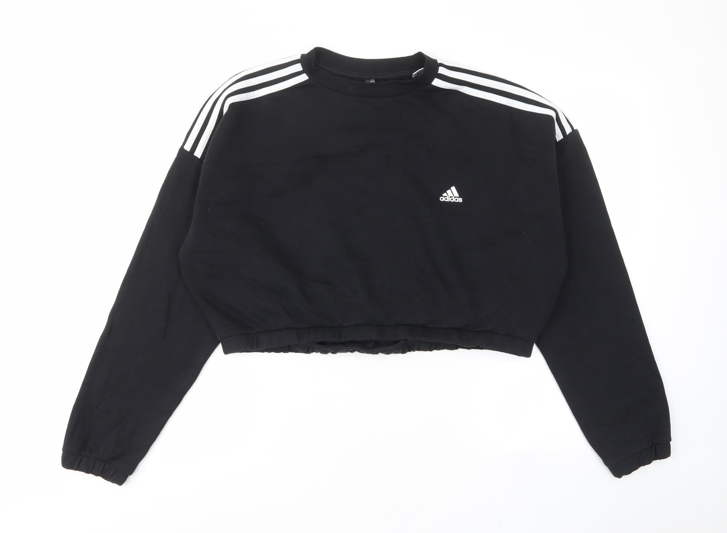 adidas Womens Black Cotton Pullover Sweatshirt Size 20 Pullover - Cropped