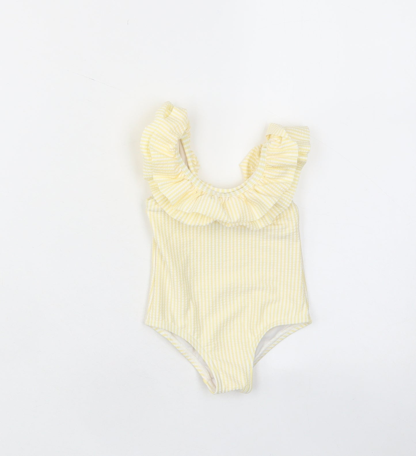 Marks and Spencer Girls Yellow Plaid Polyester Babygrow One-Piece Size 3-6 Months Pullover - Swim Suit