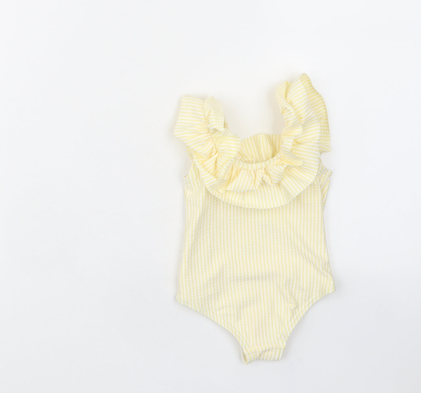 Marks and Spencer Girls Yellow Plaid Polyester Babygrow One-Piece Size 3-6 Months Pullover - Swim Suit