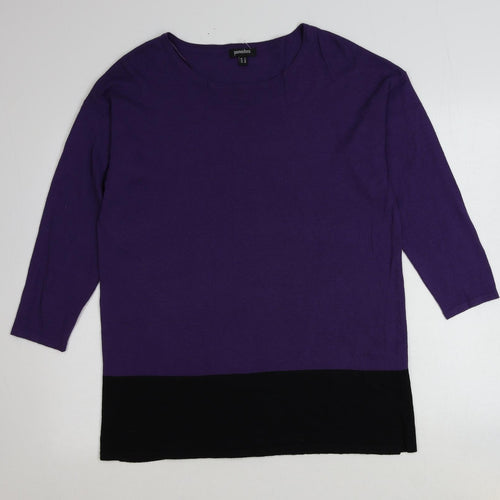 Pomodoro Womens Purple Boat Neck Viscose Pullover Jumper Size 12