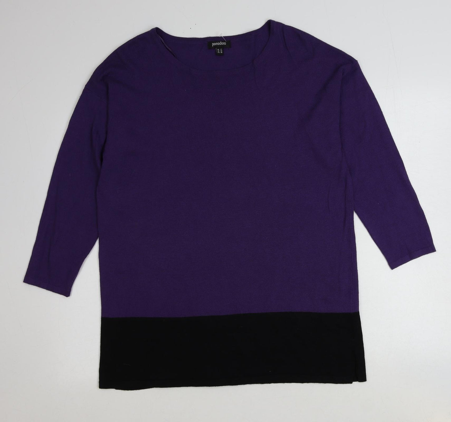 Pomodoro Womens Purple Boat Neck Viscose Pullover Jumper Size 12