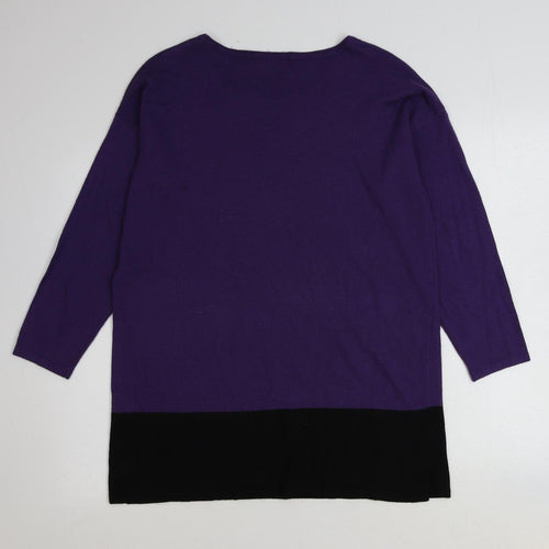 Pomodoro Womens Purple Boat Neck Viscose Pullover Jumper Size 12