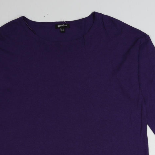 Pomodoro Womens Purple Boat Neck Viscose Pullover Jumper Size 12