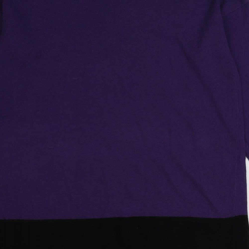 Pomodoro Womens Purple Boat Neck Viscose Pullover Jumper Size 12