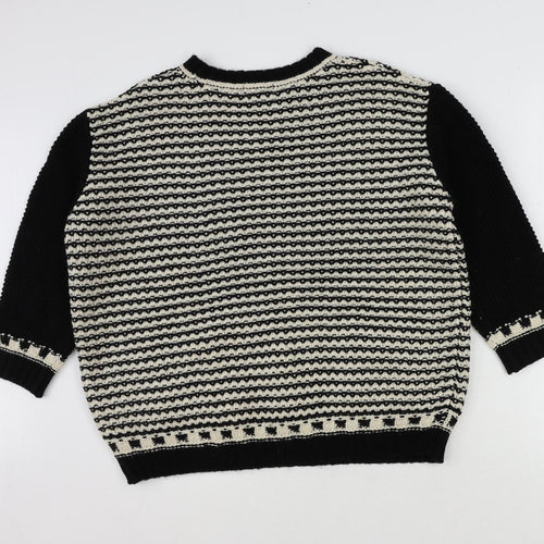 Indigo Womens Black Round Neck Acrylic Pullover Jumper Size 10