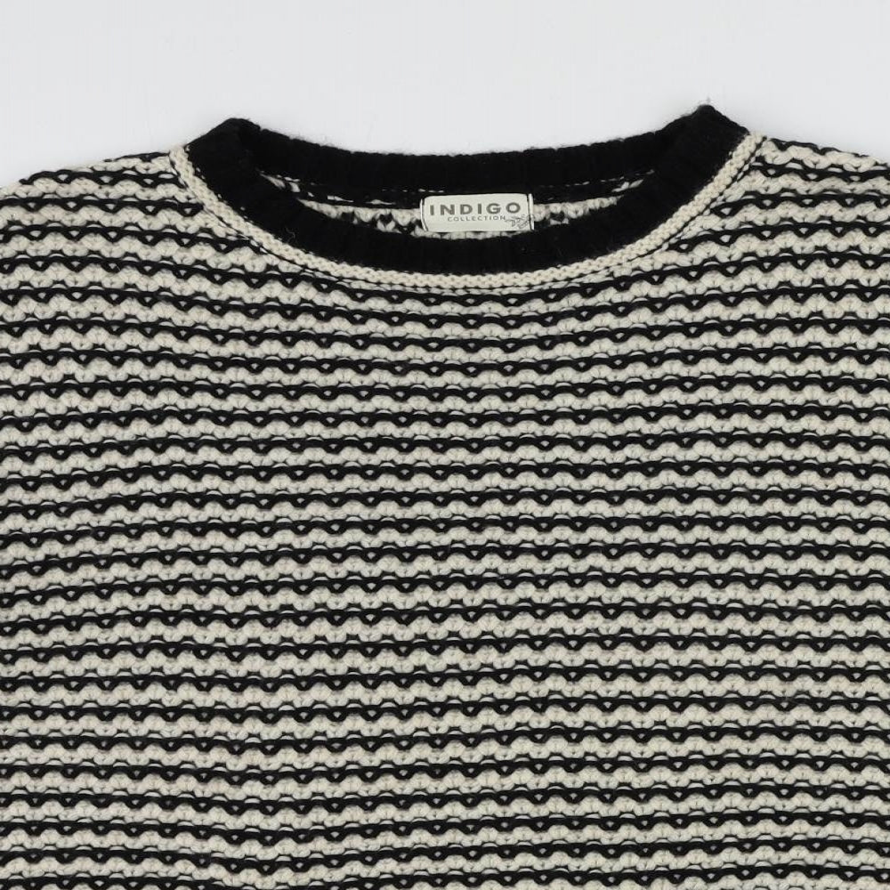 Indigo Womens Black Round Neck Acrylic Pullover Jumper Size 10