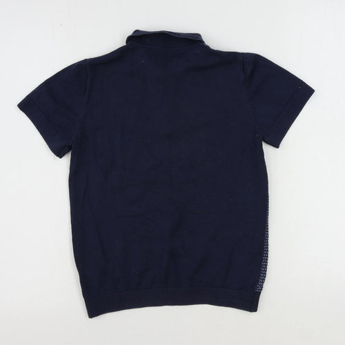 NEXT Boys Blue Collared Cotton Pullover Jumper Size 11 Years Button