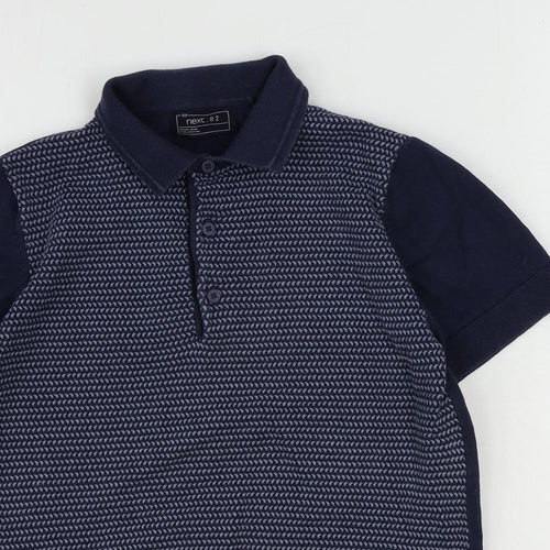 NEXT Boys Blue Collared Cotton Pullover Jumper Size 11 Years Button