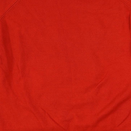 Marks and Spencer Womens Red Round Neck Acrylic Pullover Jumper Size XL - Dog Christmas